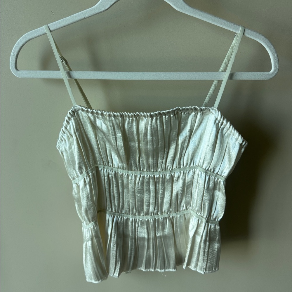 Free People Elegant Cream Ruched Women's Top